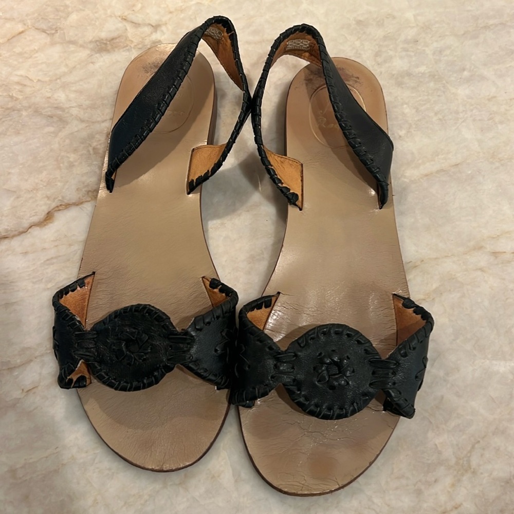 Jack Rogers Slingback Black Sandals - Size 8.5